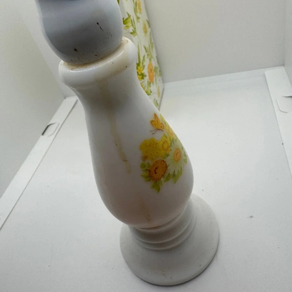 Vintage Avon Buttercup Candlestick‎ Sonnet Cologne with Original Box